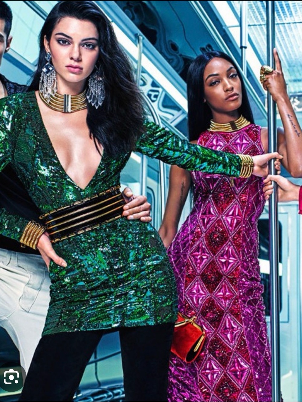 Green Sequin Deep-V Mini Dress - Designer Style